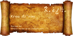 Kres Áron névjegykártya